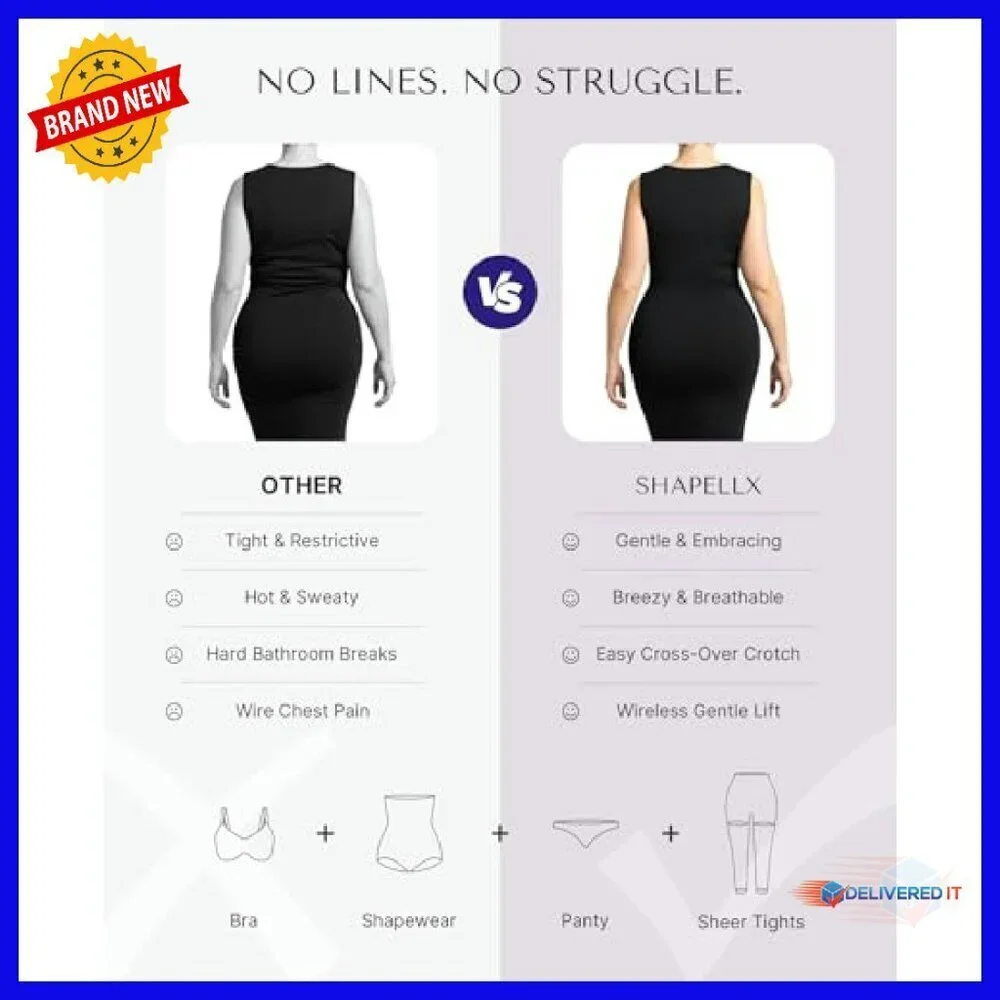 Seamless Tummy Control Shapewear Bodysuit Sheer Legs Sizes S-XXL
